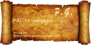 Pótz Gergely névjegykártya